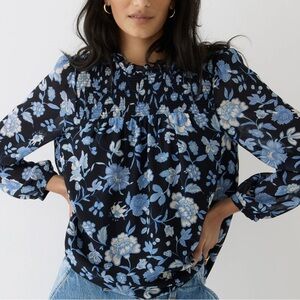 J. Crew Ruffleneck Chiffon Top